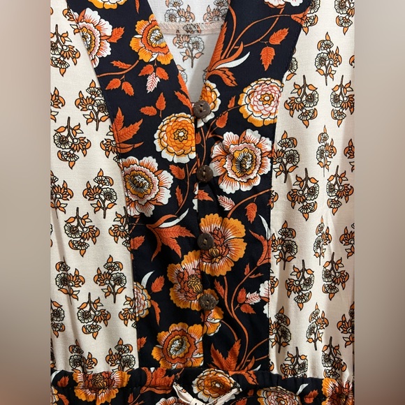 Bohme Brown and Orange Floral Midi Size M - Picture 6 of 8